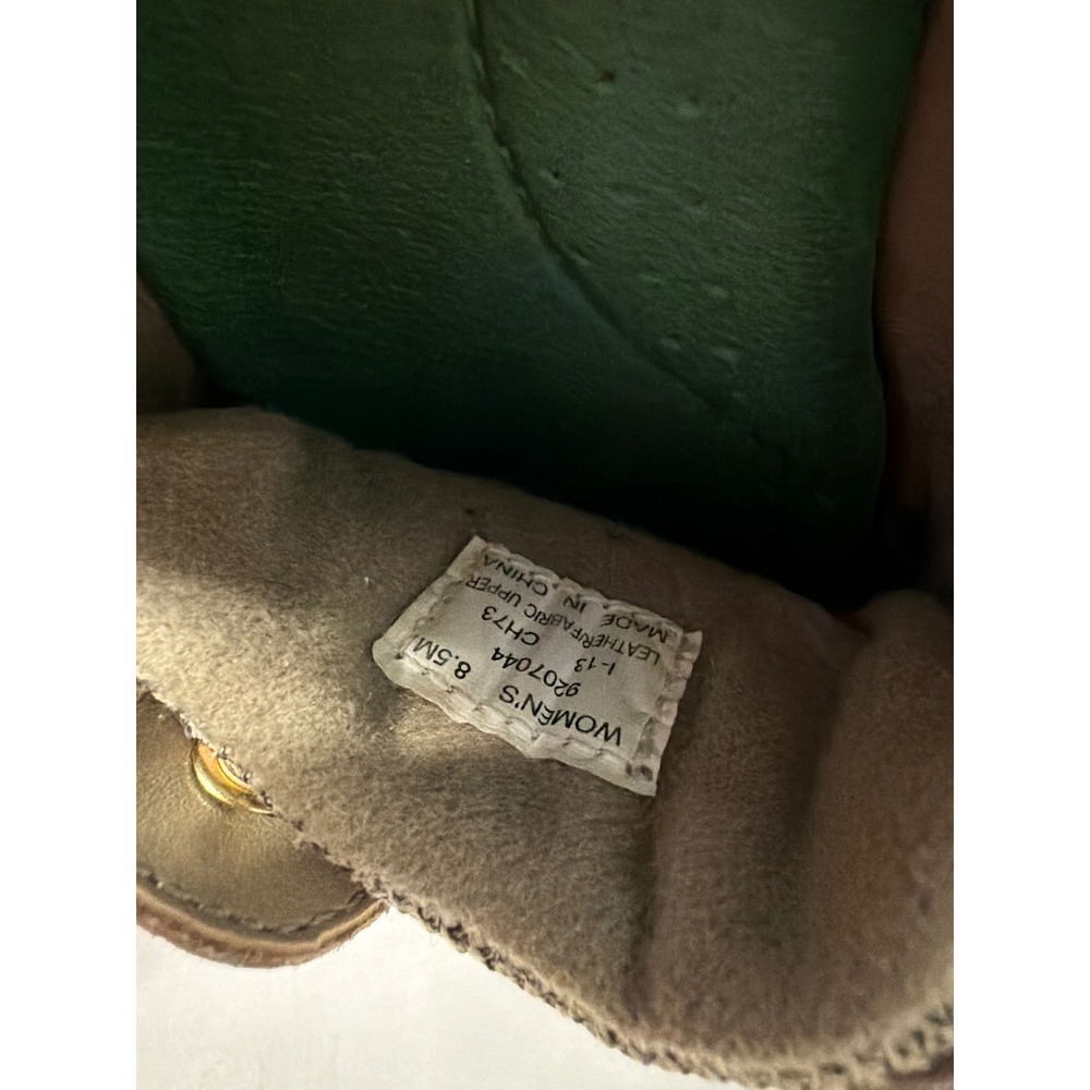 Sperry Top-Sider Angfish Tan Leather Mesh Boat Shoes Pink Green Stripe 8.5M - Picture 8 of 9